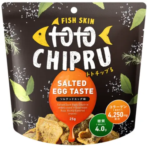 トトチップる (totochipru)  魚の皮を使用した健康チップス　 ソルティエッグ味（食べきりサイズ）