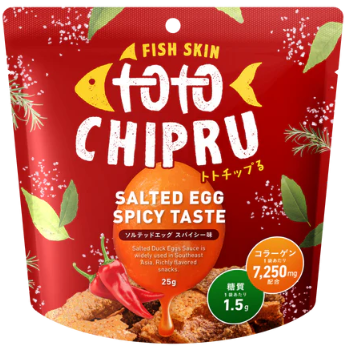 トトチップる (totochipru)  魚の皮を使用した健康チップス　 ソルテッドエッグスパイシー味（食べきりサイズ）