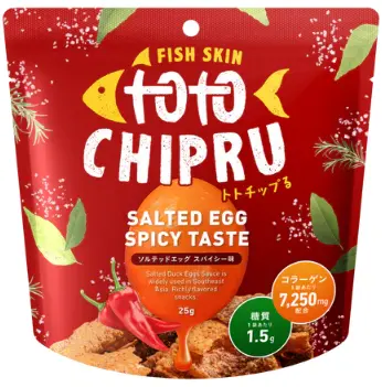 トトチップる (totochipru)  魚の皮を使用した健康チップス　 ソルテッドエッグスパイシー味（食べきりサイズ）