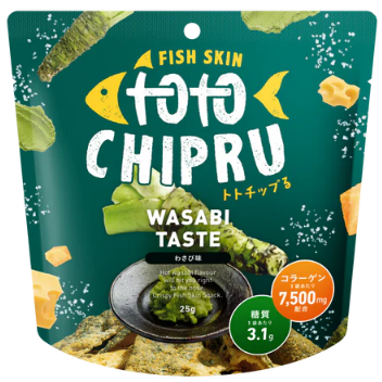 トトチップる (totochipru)  魚の皮を使用した健康チップス　 わさび味（食べきりサイズ）