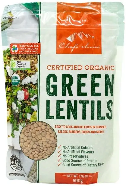シェフズチョイス  オーガニック 緑レンズ豆 グリーンレンティル 