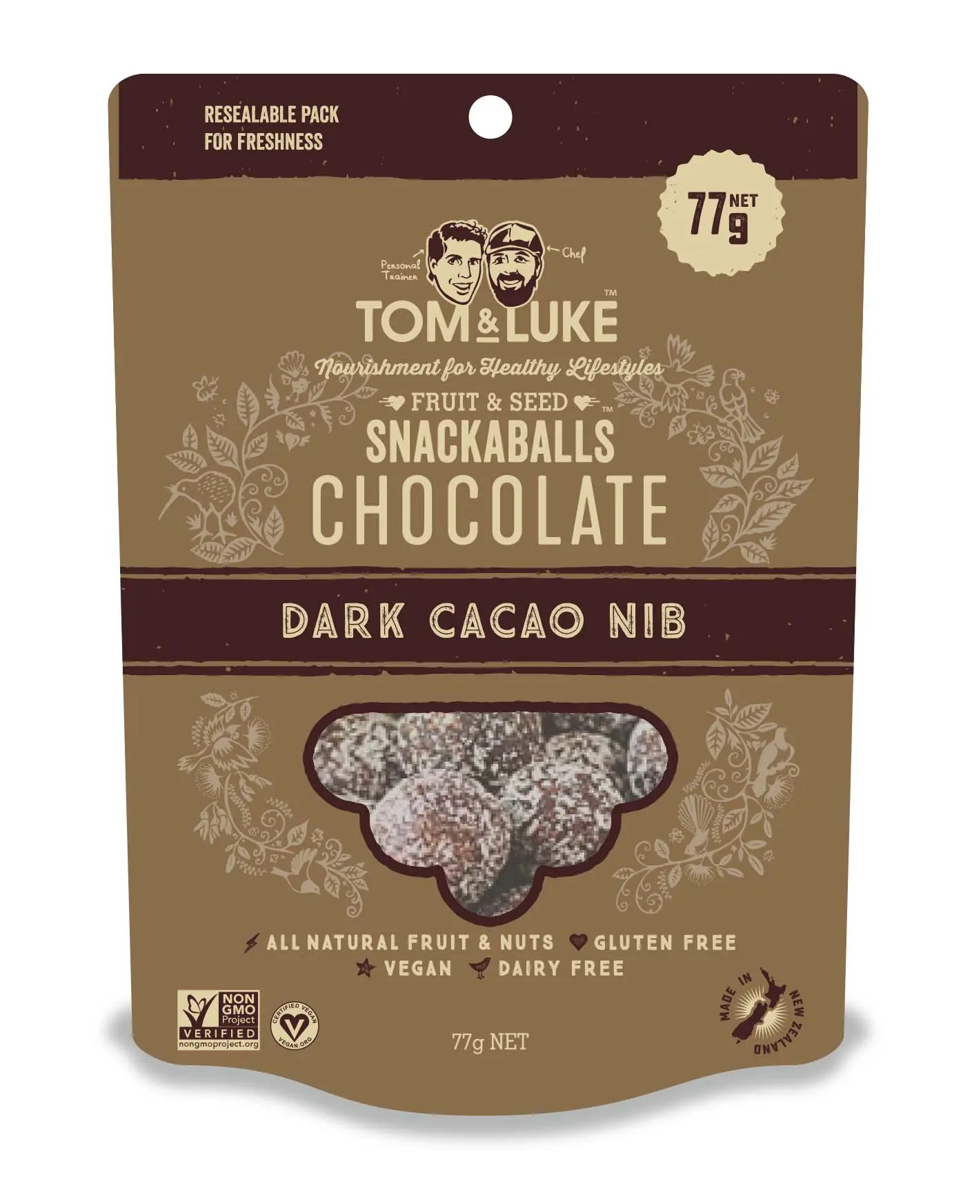 トム＆ルーク フルーツ＆シードボール　カカオニブ７７ｇ