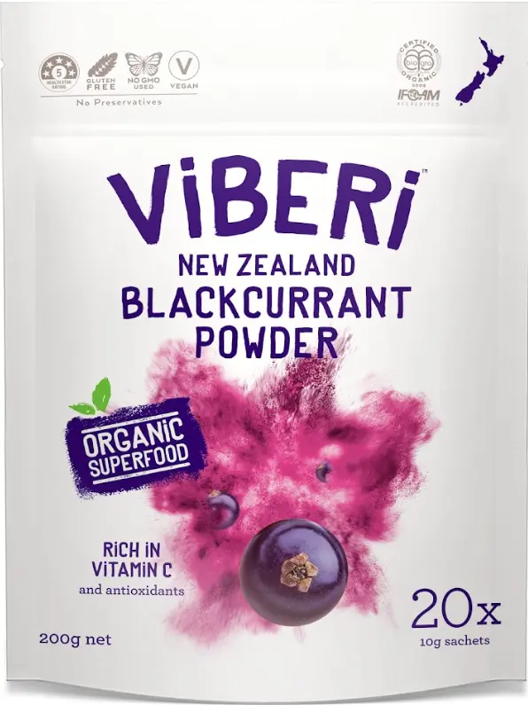 ViBERi 有機JAS　カシスパウダー 200g (10g x 20 Sachets)
