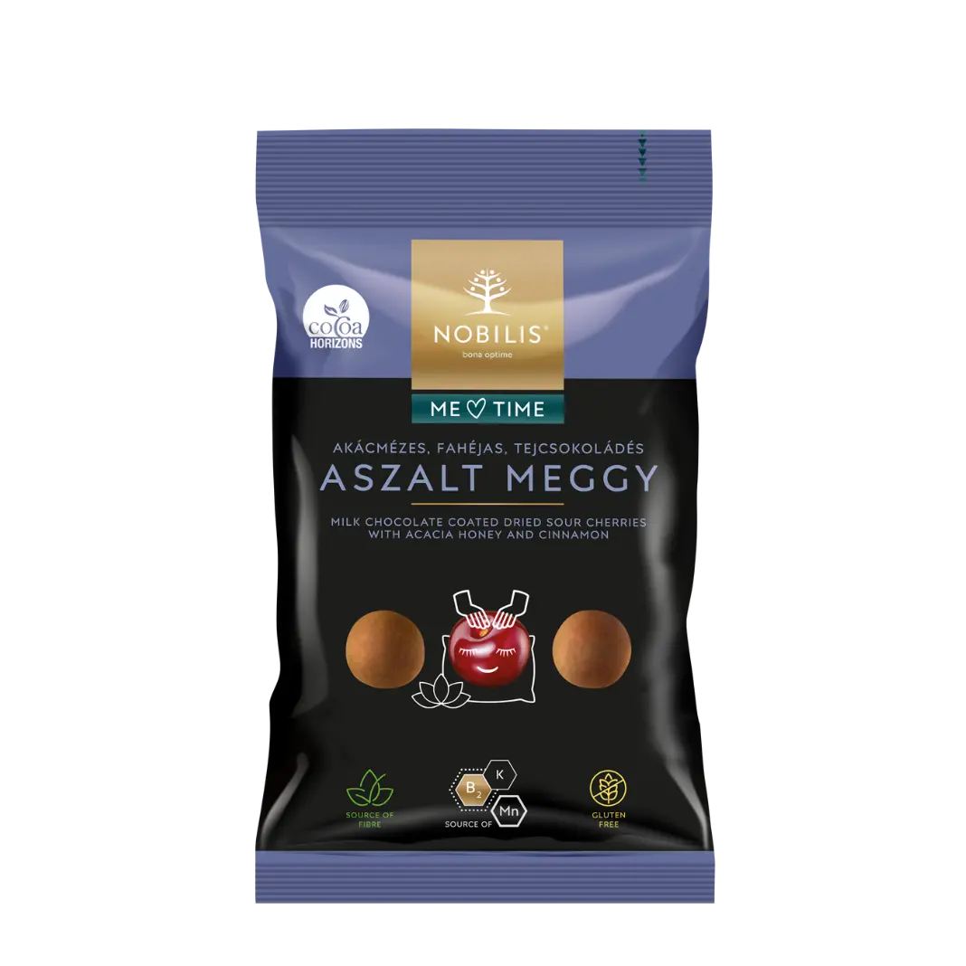 Nobilis Milk chocolate coated dried sour cherries with acacia honey and cinnamon 70g