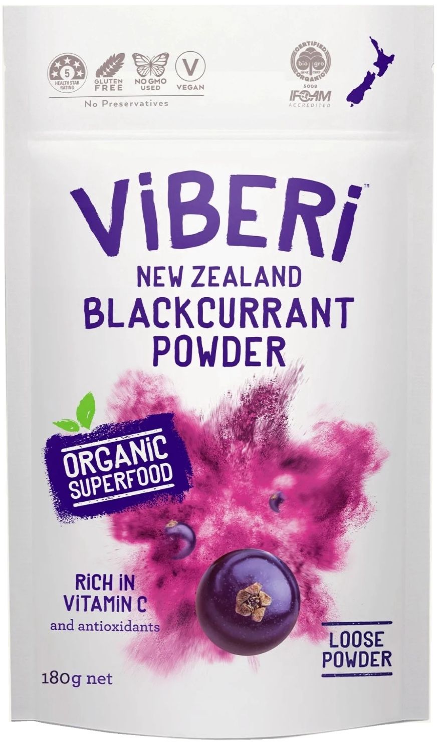ViBERi 有機JAS カシスパウダー 180g