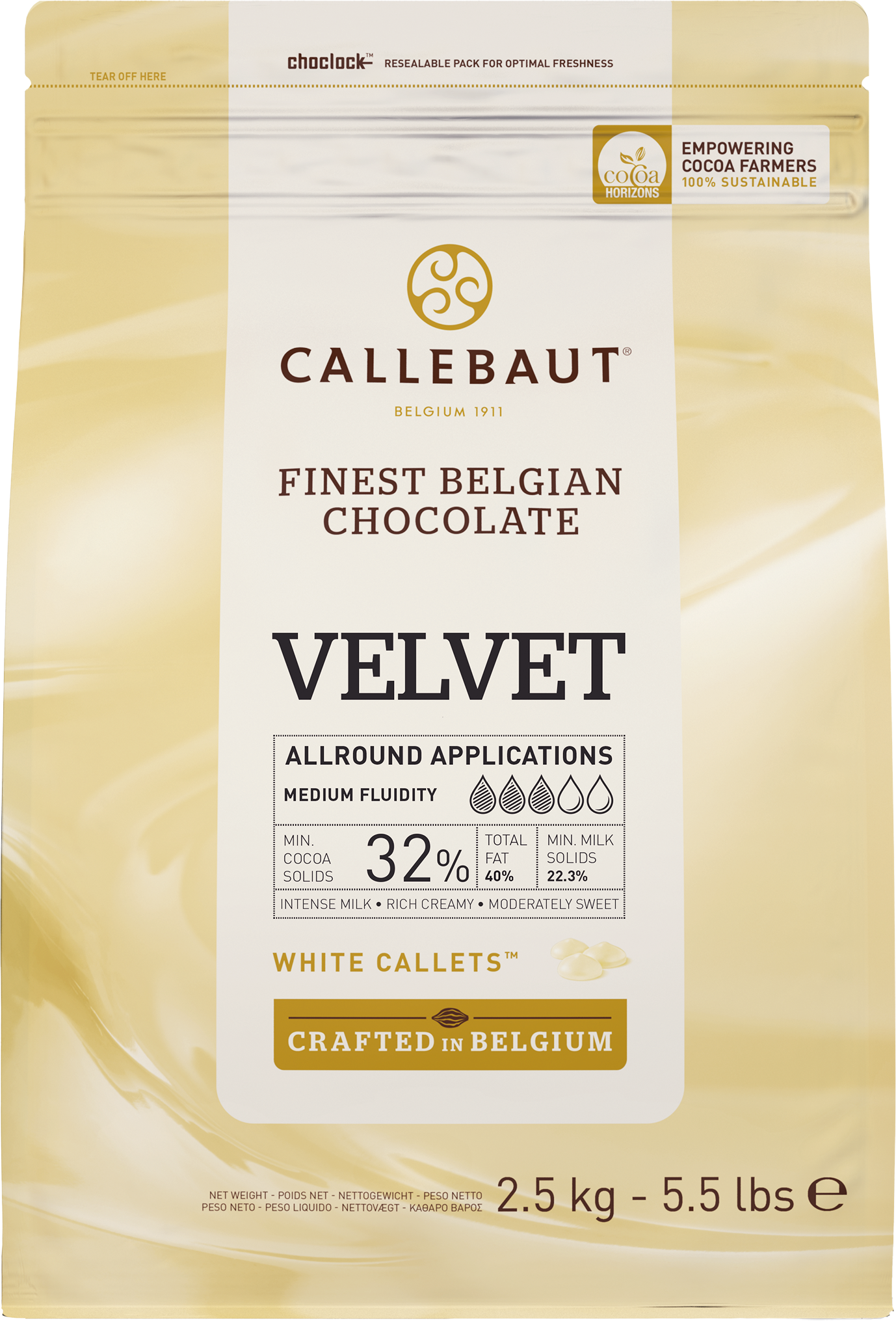 CALLEBAUT VELVET W3 ホワイトチョコレート(カカオ分33.4%)