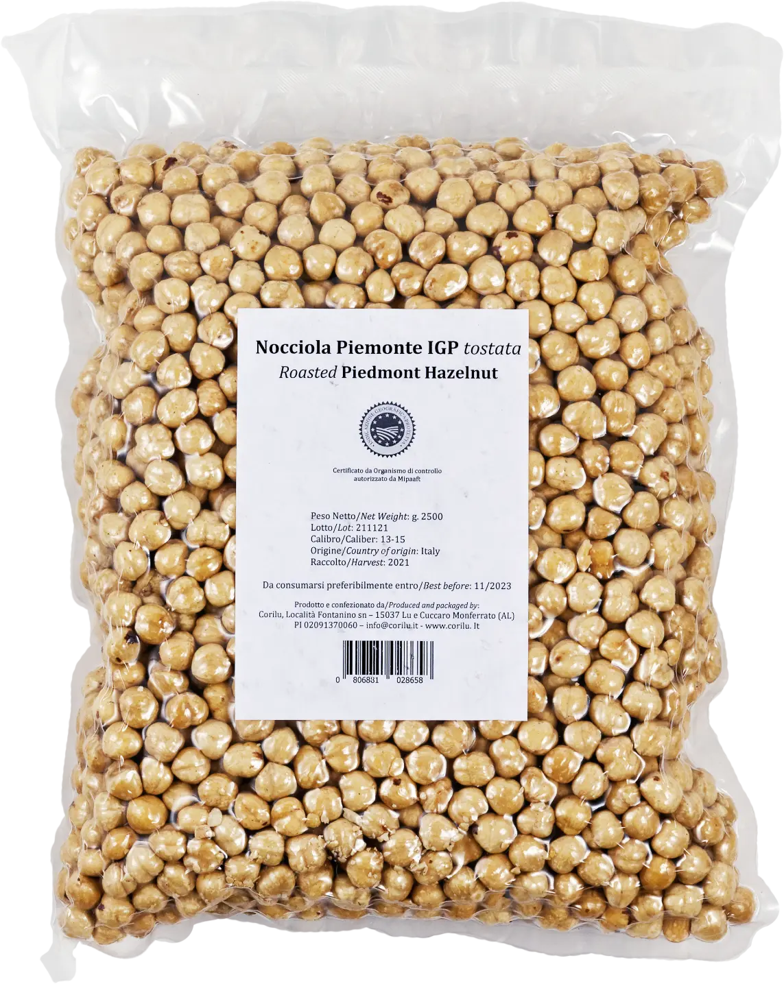 Corilu イタリアピエモンテIGPヘーゼルナッツ皮むきホール（ロースト）